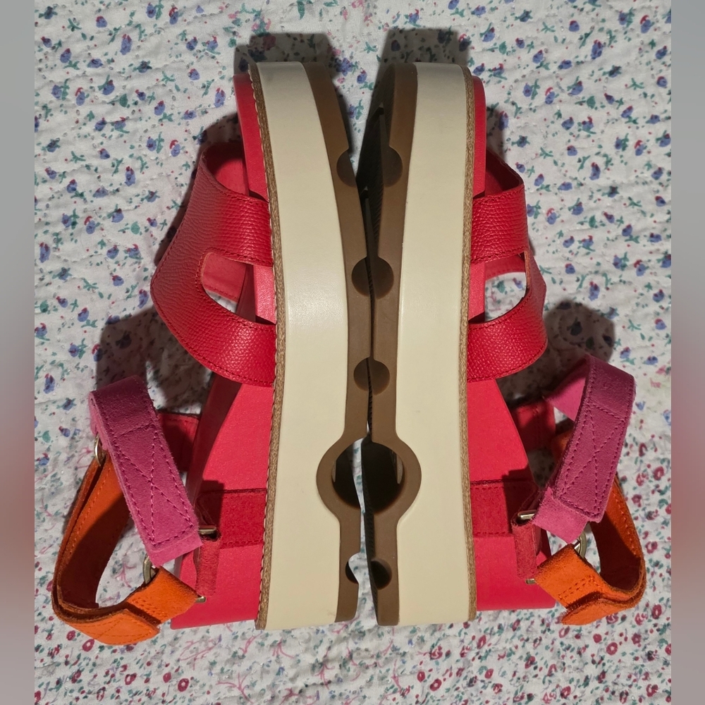 Sorel Leather Sandals with Pink and Orange Straps - Picture 2 of 12